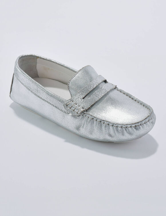 Mocassins en cuir (argenté)